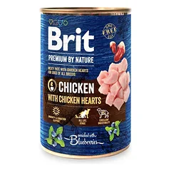 BRIT Premium by Nature Chicken and hearts 6x400 g natūralus maistas šunims su vištiena ir širdimis