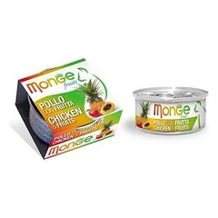 Monge Fruits Vištienos ir vaisių konservai suaugusiems katėms su vištiena ir vaisiais, 80 g — 2 nuotrauka