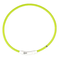 Šviečiantis antkaklis šunims, SEECURITY, nailoninis, USB, žalias, 35 cm — 2 nuotrauka