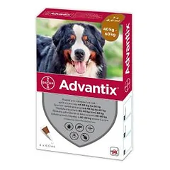 Advantix užlašinamasis tirpalas nuo blusų ir erkių šunims 40-60 kg, 4 vnt.