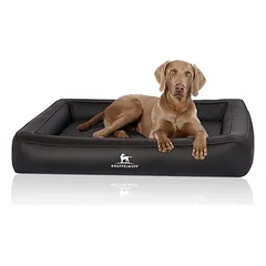 Knuffelwuff Orthopädisches Hundebett aus Kunstleder Hampstead