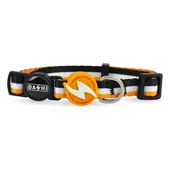 Dashi Stripes Orange & Black Katės Antkaklis - oranžinis ir juodas dryžuotas antkaklis katėms — 2 nuotrauka