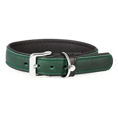 Das Lederband Hundehalsband Vancouver Hunting Green/Black