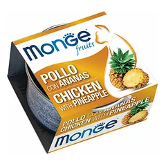 Monge Fruits Adult vištienos gabaliukai su ananasu, drėgnas maistas katėms 80 g