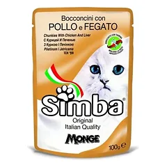 Simba konservai katėms su vištiena ir kepenėlėmis 12x100g
