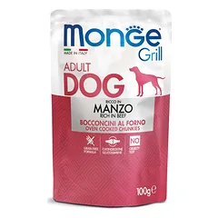 Monge Dog Grill Pouches Multipack Chicken and Turkey, Beef, Codfish 12x100 g parduotuvėje Petz.lt