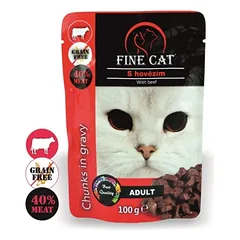 FINE CAT konservas katėms su jautiena 100g 22vnt