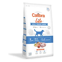 CALIBRA Dog Life Adult Medium Breed Chicken sausas maistas suaugusiems vidutinių veislių šunims su vištiena,  2,5kg
