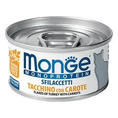 Konservuotas pašaras su kalakutiena ir morkomis MONGE Monoprotein 80g