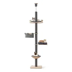 GIANTEX 2-stöckiger Kratzbaum mit hängendem Spielball