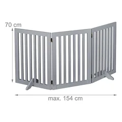 Apsauginiai varteliai naminiams gyvūnėliams Relaxdays 10036752_1088, 3 dalių, Pilki, 154 × 70 × 30 cm — 5 nuotrauka