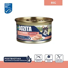 Bozita Mousse Postbiotics 12 x 85 g, drėgnas maistas katėms — 2 nuotrauka