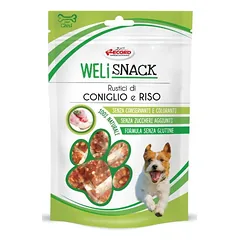 Record WeliSnack Rabbit And Rice papildomas pašaras šunims su triušiena ir ryžiais, 75 g
