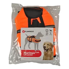 Flamingo plaukimo liemenė šunims, oranžinė, Dideliems 26–45 kg — 4 nuotrauka