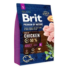 BRIT PREMIUM By Nature adult S sausas maistas suaugusiems šunims su vištiena 3 kg