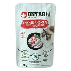 Ontario vištiena su krabais sultinyje, drėgnas maistas katėms 80 g