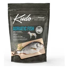 Kudo sausas pašaras su adrijos žuvimi vyresniems šunims ir tiems kurie linkę priaugti svorio 3 kg