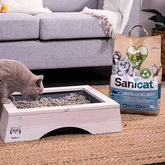 Sanicat celiuliozės kraikas katėms, 10 l — 3 nuotrauka