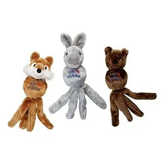 KONG Wubba Friend Large cypiantis pliušinis žaislas šunims metimui ir tampymui, lapė, lokys ar zuikis