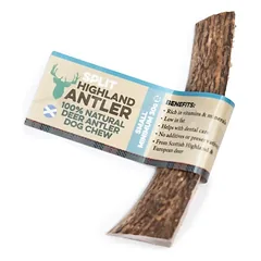 Perpjautas elnio ragas šunims – Split Highland Antler – S dydis 30-50 g
