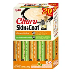 Churu Skin and Coat kreminis skanėstas katėms su vištiena 20vnt