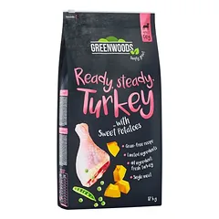 Greenwoods su kalakutiena, saldžiosiomis bulvėmis, žirniais ir moliūgu, sausas maistas katėms, > 10 kg — 3 nuotrauka