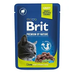 Brit Premium Cat Pouch Lamb For Sterilised konservai katėms, 100 g