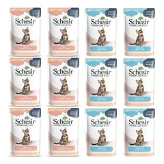 SCHESIR Kačių skonių mišinio rinkinys 12 x 85 g (vištiena + tunas)