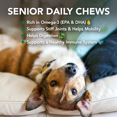 Vet's Best Senior Daily Chews su lašiša, skanėstai šunims, > 250 g — 2 nuotrauka