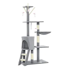 Kačių draskyklė su urveliu ir 3 platformomis, 134 cm