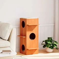 Prolenta Premium namelis katėms, 43 x 43 x 90 cm, balta, mediena — 2 nuotrauka
