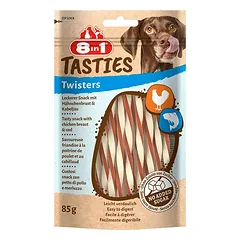 Tasties Twisters skanėstai šunims su vištiena ir menke, 85 g