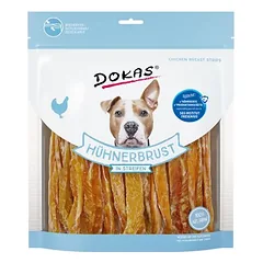 Dokas vištienos krūtinėlės juostelės 500 g, skanėstai šunims
