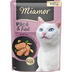 MIAMOR Pate and Filet with Duck anties filė gabaliukai 85 g