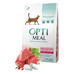 OPTIMEAL sausas ėdalas suaugusioms katėms su veršiena 1.5 kg — 3 nuotrauka