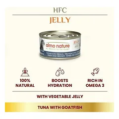 Almo Nature HFC Jelly tunas su barbūnais, drėgnas maistas katėms 70 g — 2 nuotrauka