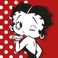 Dashi Vintage Betty Cat Collar - kačių antkaklis, Betty Boop raštas, Czerwona — 2 nuotrauka