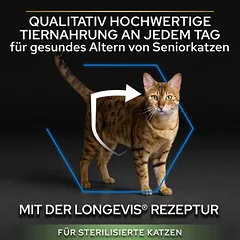 PURINA PRO PLAN Sterilised Senior 7+ Longevis su kalakutiena, sausas maistas katėms — 4 nuotrauka
