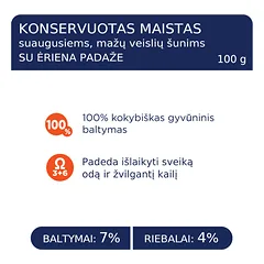 CLUB 4 PAWS Premium konservuotas pašaras m. veislių suaugusiems šunims su ėriena padaže, 100 g — 2 nuotrauka