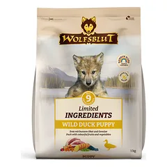 WOLFSBLUT Puppy Limited INGREDIENTS Wild Duck sausas maistas šuniukams su laukine antiena, 1 kg