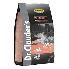 DR. CLAUDER’S SENSITIVE ADULT sausas maistas suaugusiems šunims su lašiša ir ryžiais 4kg