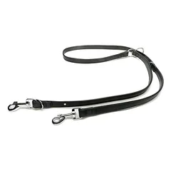 Das Lederband Hunde Führleine Granada schwarz/schwarz