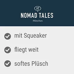 Nomad Tales Blush pliušinis bumerangas, žaislas šunims, raudona: L 30 x B 30 x H 5 cm — 3 nuotrauka
