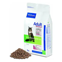 Virbac HPM Cat Adult Neutered & Entire su lašiša, veterinarinis maistas katėms 3 kg — 3 nuotrauka