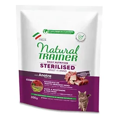 NATURAL TRAINER Cat adult Sterilised DUCK su antiena 0.3kg