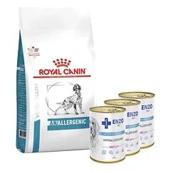 ROYAL CANIN Anallergenic AN18 8kg + 3x ENZO VET Hipoalerginė dieta su triušiena šunims 400g