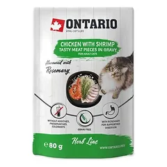 Ontario Herb Line Cat Adult Chicken with Shrimps in Gravy 80 g