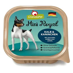 GranataPet Mini Royal Veršiena ir Triušiena - be grūdų šlapias maistas mažų veislių šunims, veršiena ir triušiena, 11x150g — 2 nuotrauka