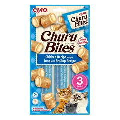 INABA Churu Bites Chicken tuna&scallop wrap 3x10g tuno ir šukučių vyniotiniai jūsų katei
