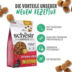 Schesir Sterilized & Light su vištiena, sausas maistas katėms, > 10 kg — 2 nuotrauka